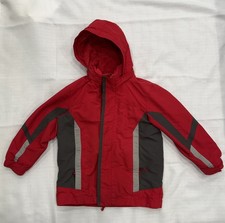 L.L. Bean Jacket Full-Zip Thinsulate Hood Boys size 5-6 Red Gray 271259 Snow