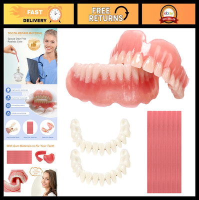 DIY Denture Kit - Complete Fake Teeth Set for Top & Bottom | Quick Results, Smil