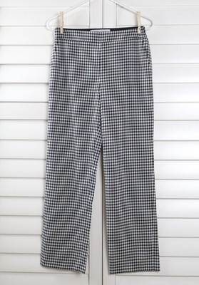 CAROLINA HERRERA New York $1090 Virgin Wool Gingham Check Dress Pants Size 2