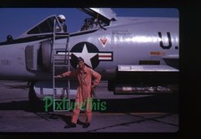 35mm photo slide 1960s Vietnam USAF Fighter Jet pilot & plane A36