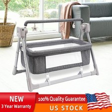 Portable Electric Baby Swing Cradle Bassinet Rocking Crib Infant W/ Bluetooth
