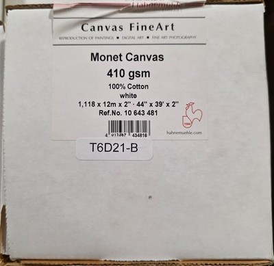 HAHNEMUHLE FINEART MONET CANVAS 44'' X 39FT 100% COTTON 410 GSM