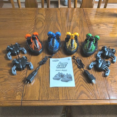 KIDIRACE Bump & Run RC Remote Control Bumper Cars Set of 4 + Batteries & Charger