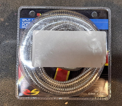10 FEET - Spectre 29518 Chrome Split Wire Loom Tubing - 1/4'' Inside Diameter