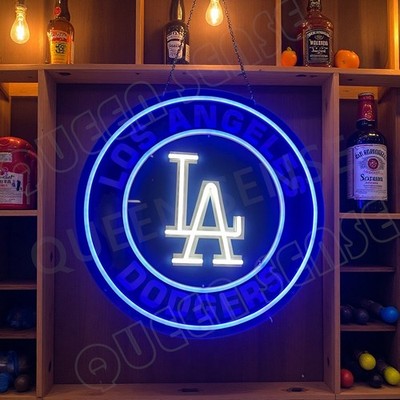 16''x16'' Los Angeles Dodgers Logo LED Neon Sign With Dimmer USB Powered Light VL