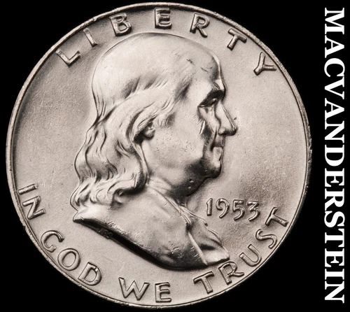 1953-D Silver Franklin Half Dollar - FBL - Choice Gem Brilliant Unc+++  #G9454
