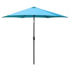 Outdoor Patio Umbrella Aluminum Tab Market Umbrella Ribs Crank Lift Push Button