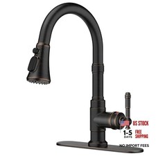 Kitchen Faucets with Pull Down Sprayer, High Arc Oil Rubbed Bronze Vintage