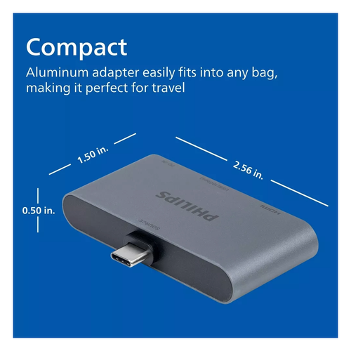 Philips USB-C Hub Multipuerto 4K Adaptador HDMI 100W PD Transferencia Rápida de Datos - Imagen 4 de 8