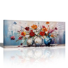 Floral Wall Art for Living Room Bedroom, Abstract Canvase Oil Painting Flower...