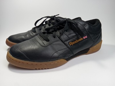 Reebok Men's Workout Plus Soft Full Grain Leather Upper Black Sneakers Size 12