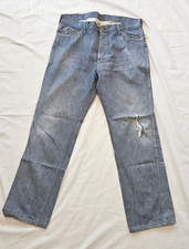 Vintage 1968 Sears Roebucks Jeans USA Gripper Zip Single Stitch Distressed 38x32