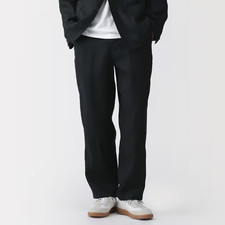 MUJI Mens 100 Linen Washed Tapered Pants Black FedEx