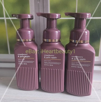 bath and body works white barn cranberry & gala apple foaming hand soap x3