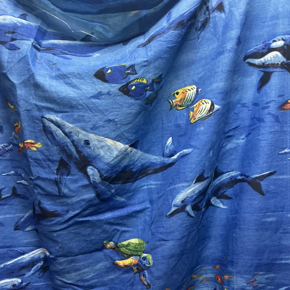 Vintage 2007 Crayola Tropical Fish 50x84 Rod PKT Panel Curtain Lot 2 Panels - Image 4 of 4