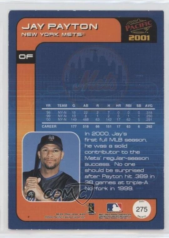 2001 Pacific Jay Payton #275 - Image 2 of 2