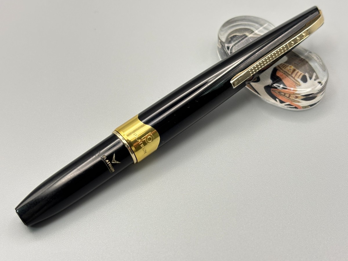 Vintage Platinum Short Fountain Pen 14K F Nib Compact from Japan