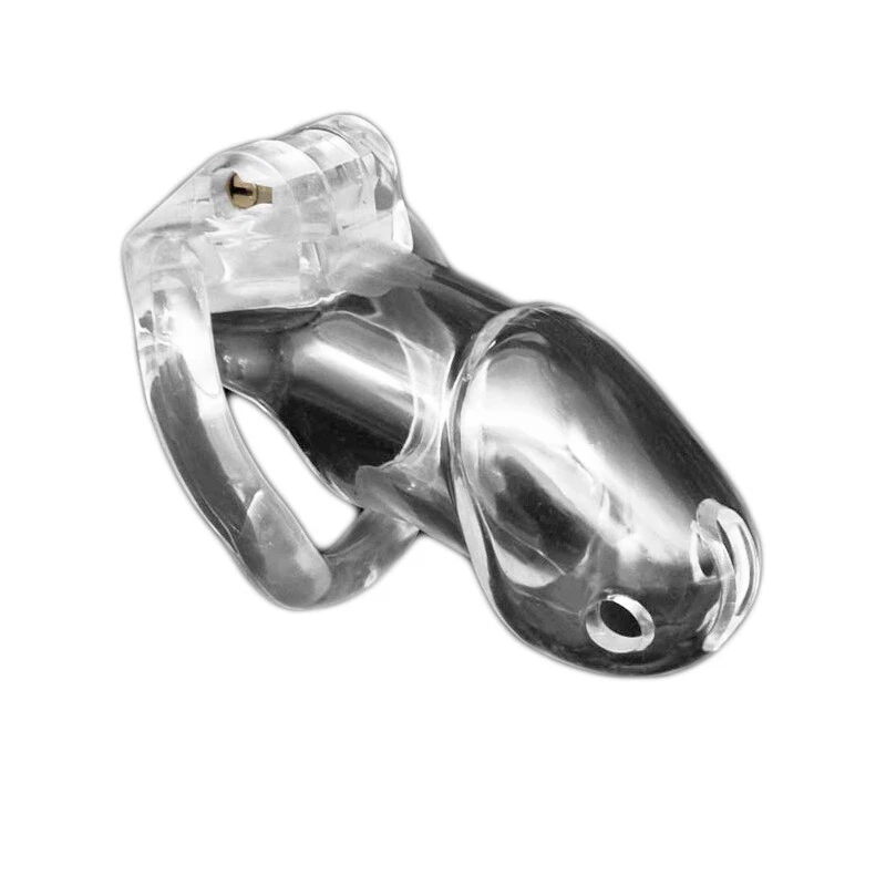 EDD LOVE-TOYS Naturharz Peniskäfig mit Steckschloss KG Keuschheitsgürtel inkl. 4 Ringe Clear