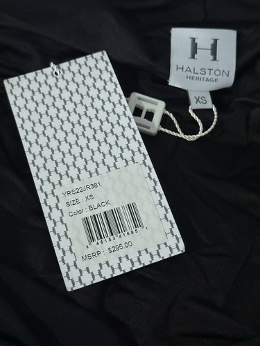 NUEVO CON ETIQUETAS VESTIDO HALSTON Heritage negro manga dividida cuello capucha rayón lbd - $300-xs - Imagen 13 de 15