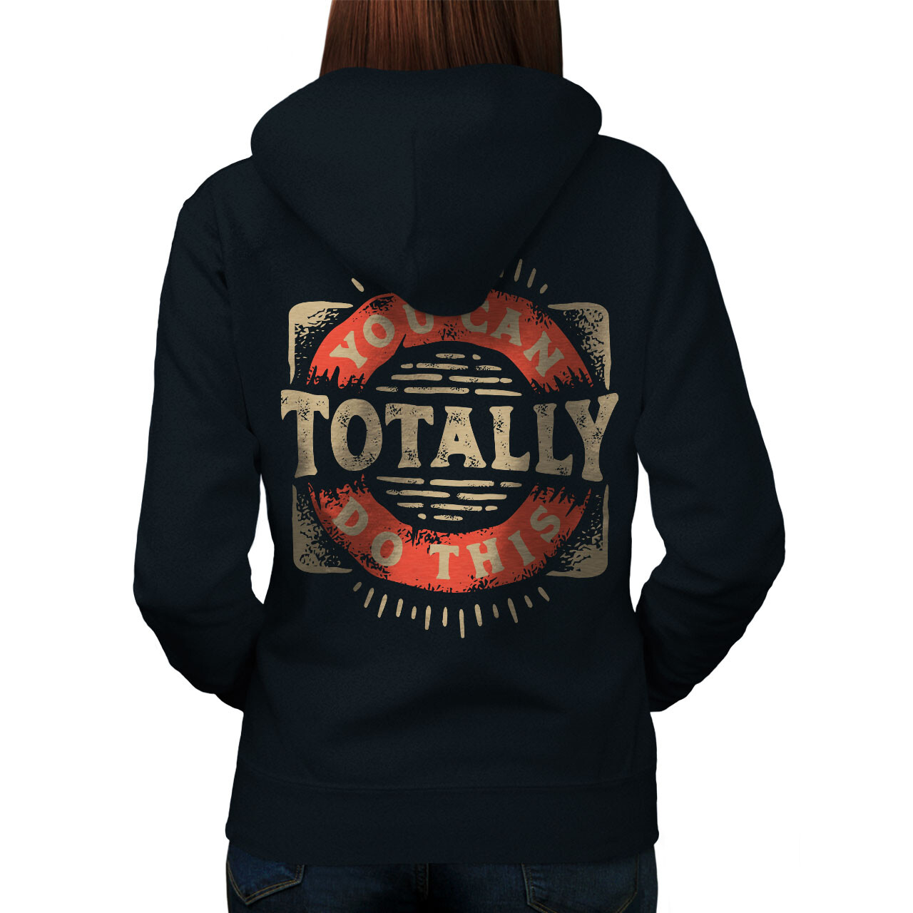 Wellcoda You Can Do This Positive Womens Hoodie Back