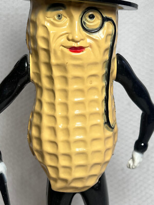 Vtg Working Planters Nuts Mr. Peanut Walking Man Wind Up Toy With