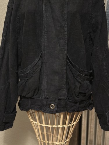 Chaqueta de moto Free People XS para mujer mezcla de lino negra pesada grunge gótica - Imagen 7 de 22