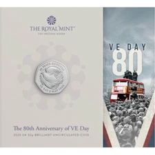 2025 United Kingdom 50p BU Coin - Victory in Europe Day/VE Day/V-E Day 80 Years