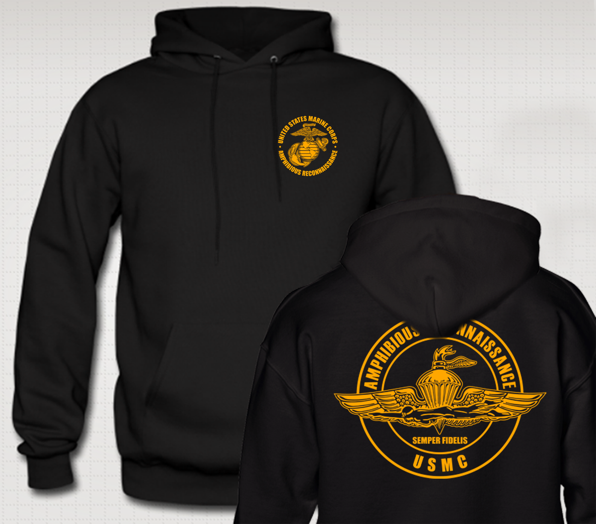 NEW USMC Amphibious Reconnaissance Hoodie Sweatshirt