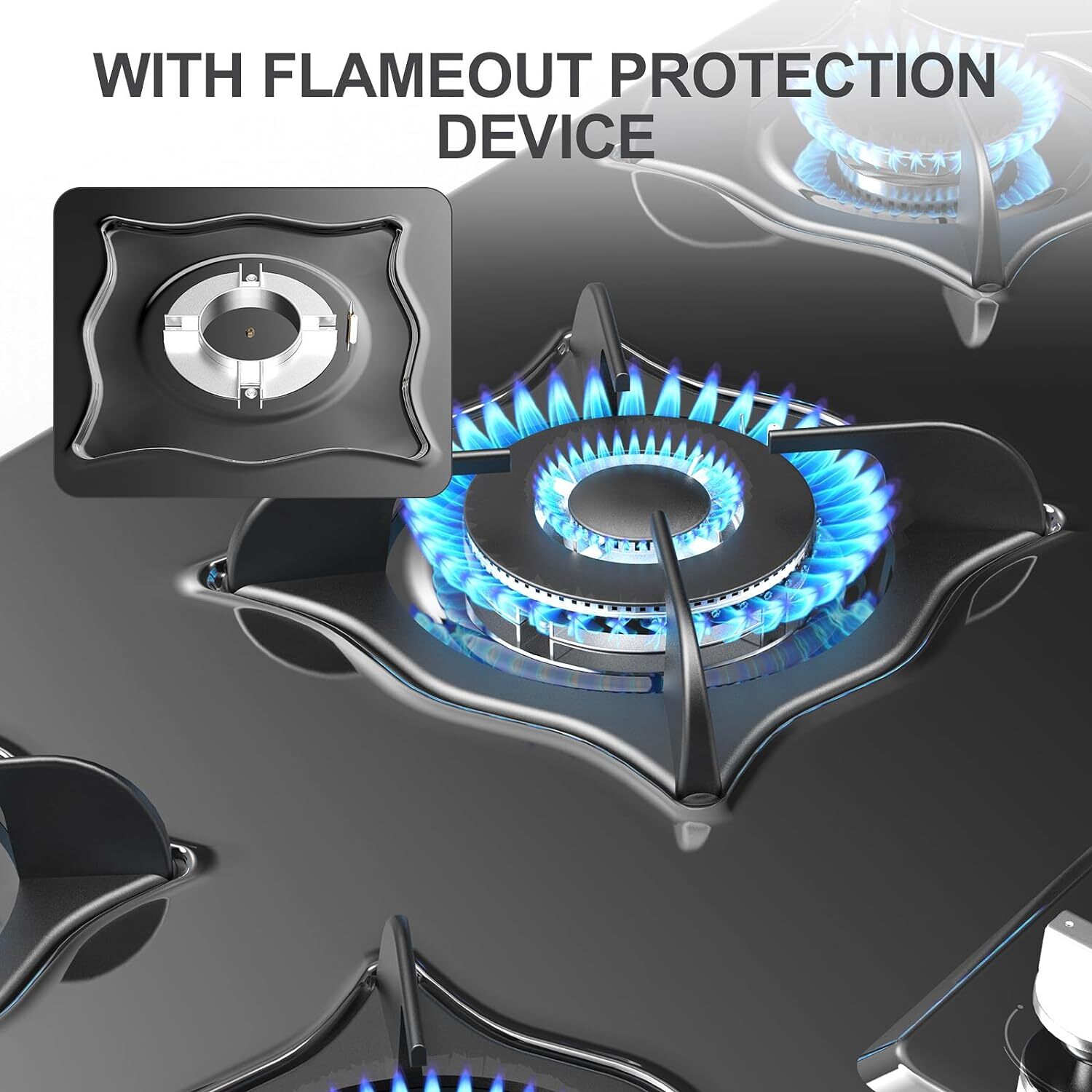 36 Inch Propane Gas Cooktop BuiltIn 5 Burner Stainless Steel Gas Stove