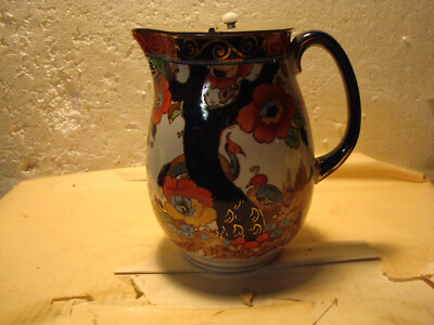 KEELING CO LOSOL WARE EXOTIC BIRD SHERWOOD PAT PEWTER TOP PITCHER