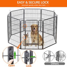 Metal Dog Playpen 8-Panel 40" Pet Playpen Puppy Playpen Indoor/Outdoor Foldable