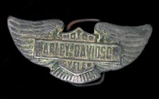 ANTIQUE HARLEY DAVIDSON MOTORCYCLES LEAD BELT BUCKLE CUSTOM MADE ROLLING STONES