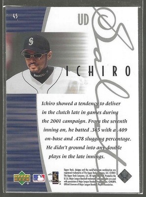 Ichiro Suzuki 2001 Upper Deck Rookie Update Ichiro Tribute SAL 