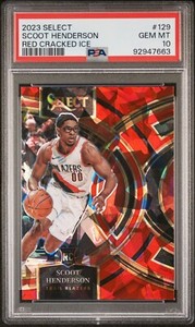 SCOOT HENDERSON RC 2023-24 PANINI SELECT RED ICE PREMIER LEVEL ROOKIE PSA 10