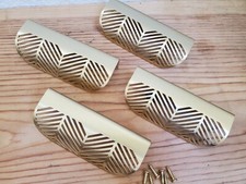 4x Leaf Knob Pulls Handle Furniture Cabinet Drawer Kitchen Door Handle Gold Tone