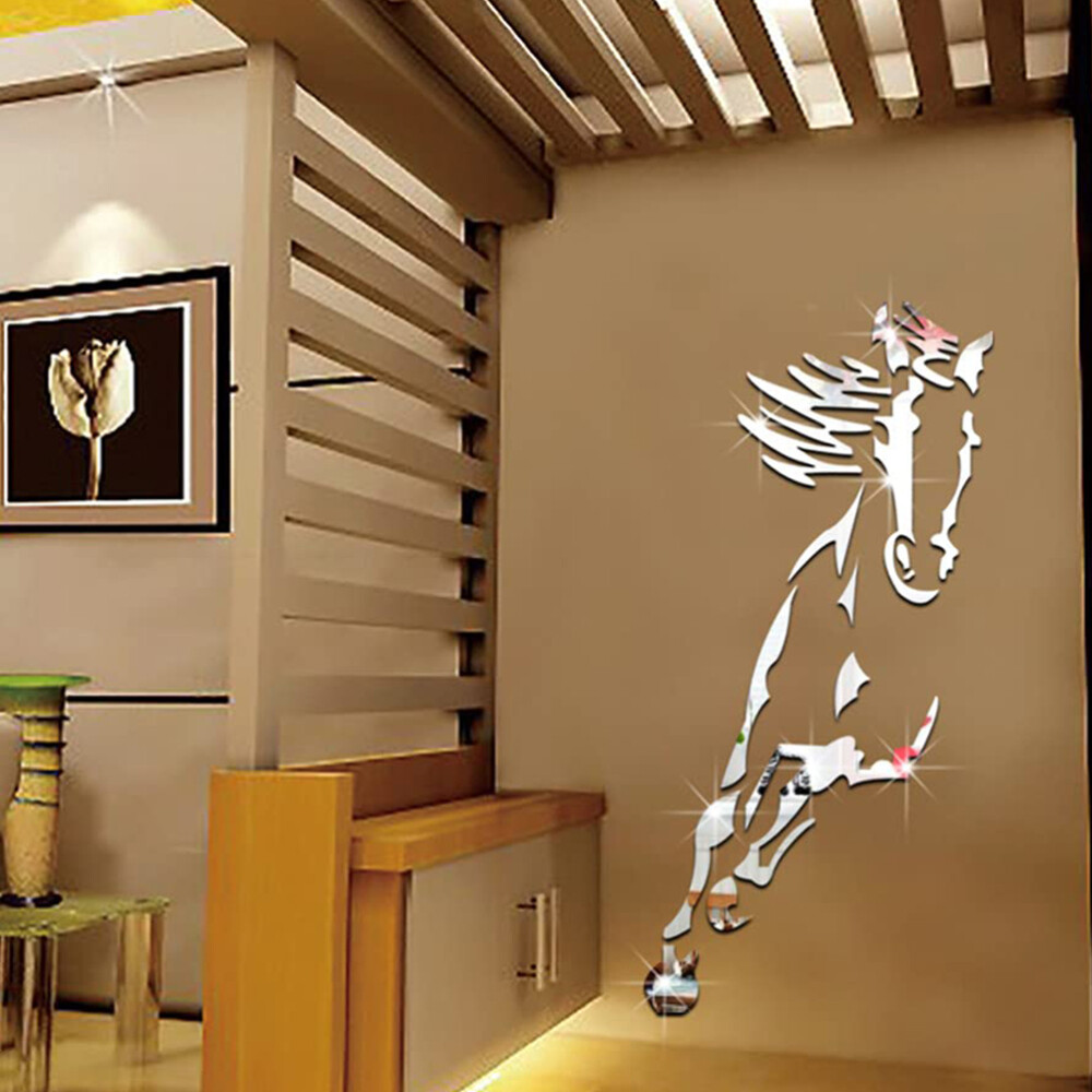 Horse 3D Wall Sticker Acrylic Home Gym Mirror Art Decal Decals eBay
