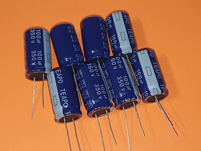 8x Elko 100µF / 350V 85°C 18x32mm 2000h