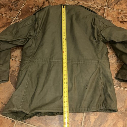 US ARMY Vtg Alpha Industries M-65 Cold Weather Field Coat OG-107 w Liner Size S - Picture 11 of 12