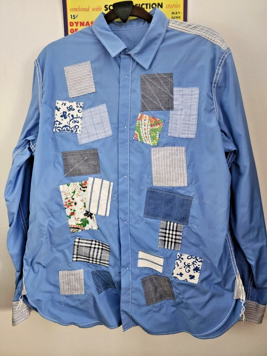 JUNYA WATANABE COMME DES GARCONS SHIRT PATCHWORK REVERSIBLE LG CH 46 NWT 2021