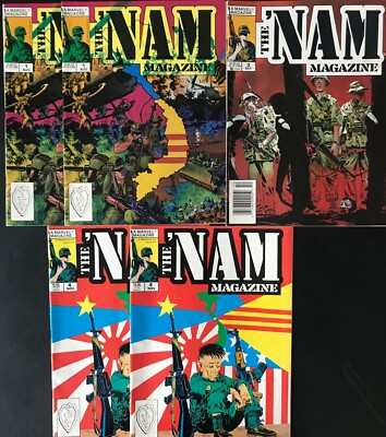 THE 'NAM MAGAZINE lot (#1, #3, #4) 5 oversized comic books about Vietnam