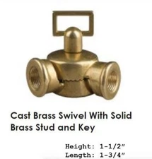New Solid Brass Swivel Lamp Part Repair Lamp tapped 1/4F-IPS both ends