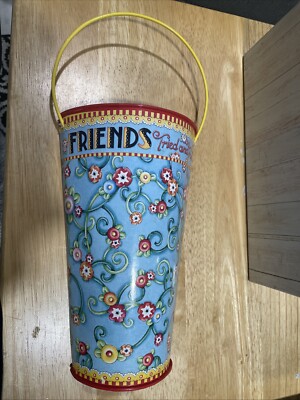 Mary Engelbreit Flower Garden Metal Tin Pail/ Vase Wall Friends Tried & True ME