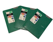 Mead Five Star 2-Pocket Folder with Prong Fasteners, Lot of 3, Green