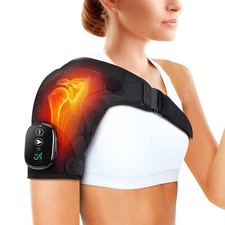 Electric Heated Shoulder Massager Brace Belt Therapy Joint Pain Relief Vibration