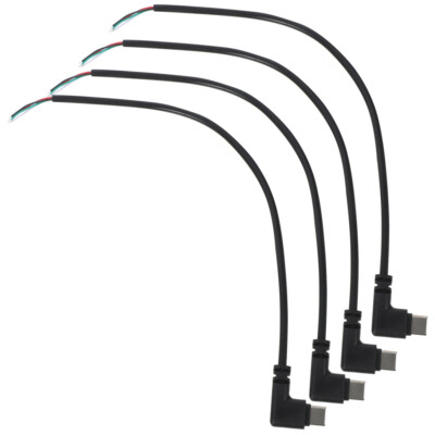4Pcs USB Type C Plug Cable Bare Cable 4-Pin End Cable Replacement Repair Cable
