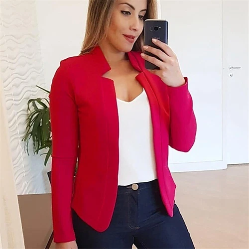Women Blazer Suit Coat Long Sleeve Ladies Jacket Tops Office Work Summer Thin - Picture 4 of 30