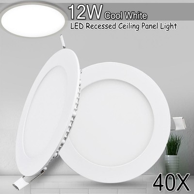 40X12W LED Recessed Ceiling Panel Down Lights Bulb Lamp Fixture Cool White US