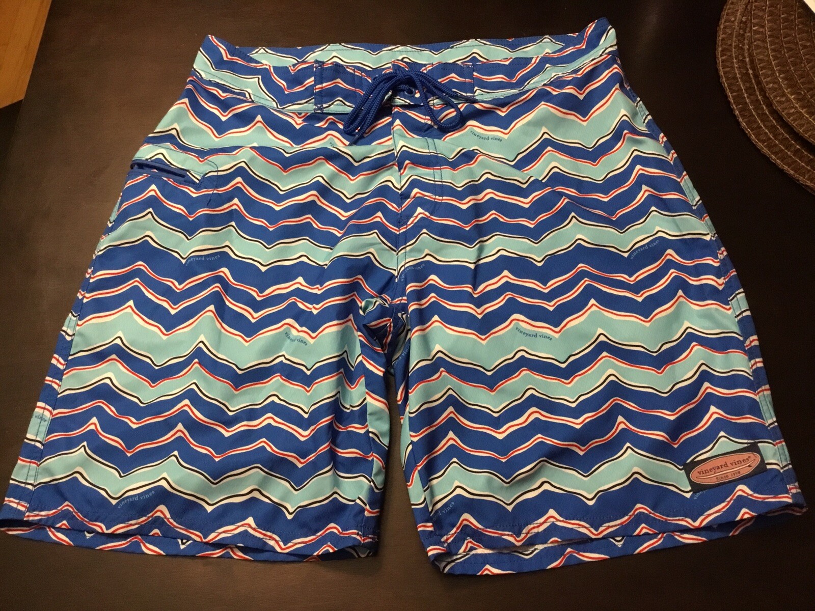 Vineyard Vines Performance Swim Board Shorts Blue Str… Gem