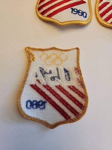 Vintage 1980 USA OLYMPICS Souvenir PATCH UnitedStates Olympic Badge Lake Placid - Picture 3 of 7