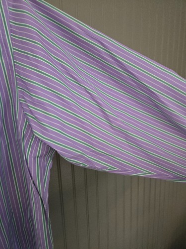Camicia a maniche lunghe abbottonate Ralph Lauren taglia 17,5 XL viola/verde - Foto 17 di 19